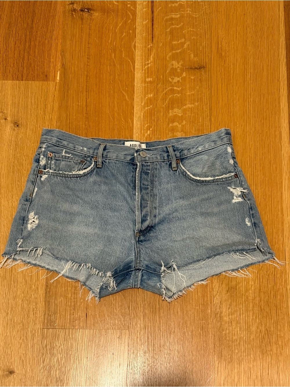 Agolde Distressed Blue Denim Women's Shorts